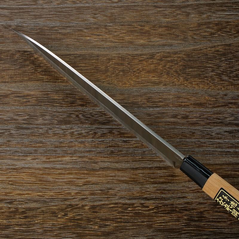 柳刃包丁 片刃 240mm 銀三ステンレス 桜柄 左利き用