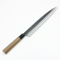 元兼 柳刃包丁 両刃 240mm 青紙1号 割込み 黒打ち仕上げ 極上品