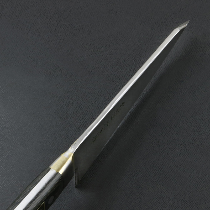 武蔵国光月作 ガラスキ包丁 片刃 180mm