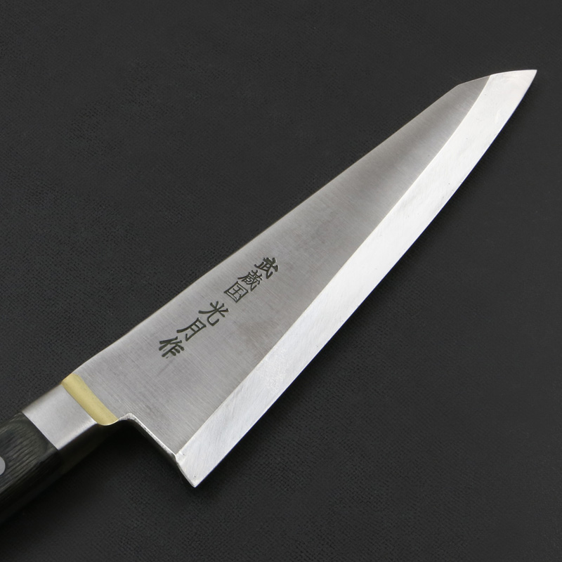 武蔵国光月作 ガラスキ包丁 片刃 180mm