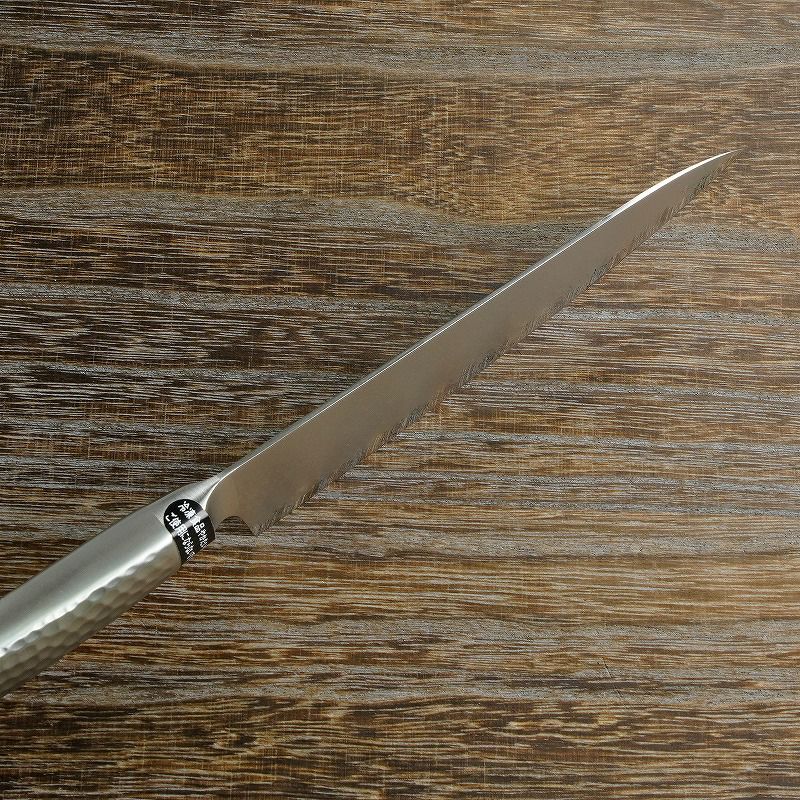 ペティナイフ 両刃 150mm ステン＆ニッケル 63層鋼 ステンレス一体型 ダマスカス模様