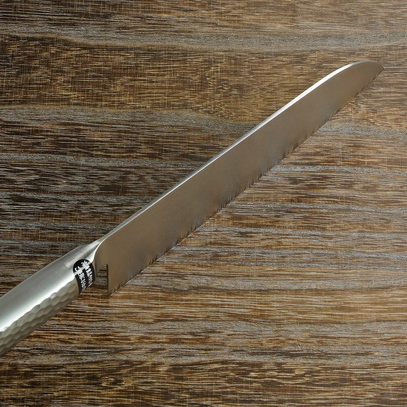 三徳包丁 両刃 175mm ステン＆ニッケル 63層鋼 ダマスカス模様 ステンレス一体型