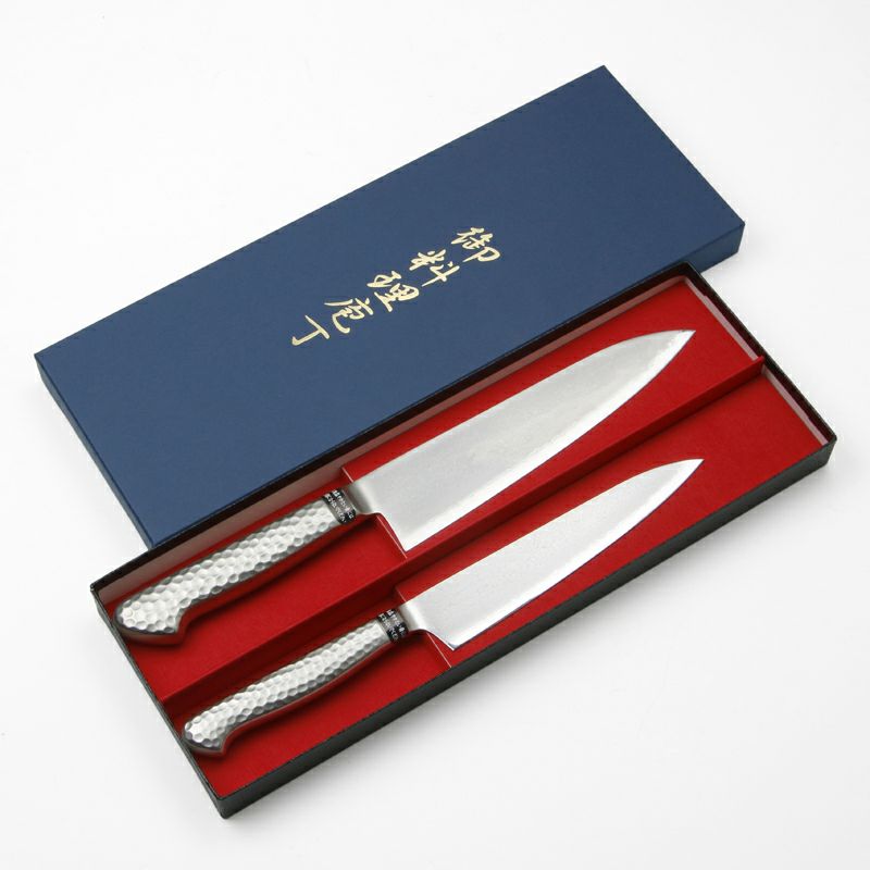 包丁セット ステン＆ニッケル63層ダマスカス 牛刀2本組 150＆180