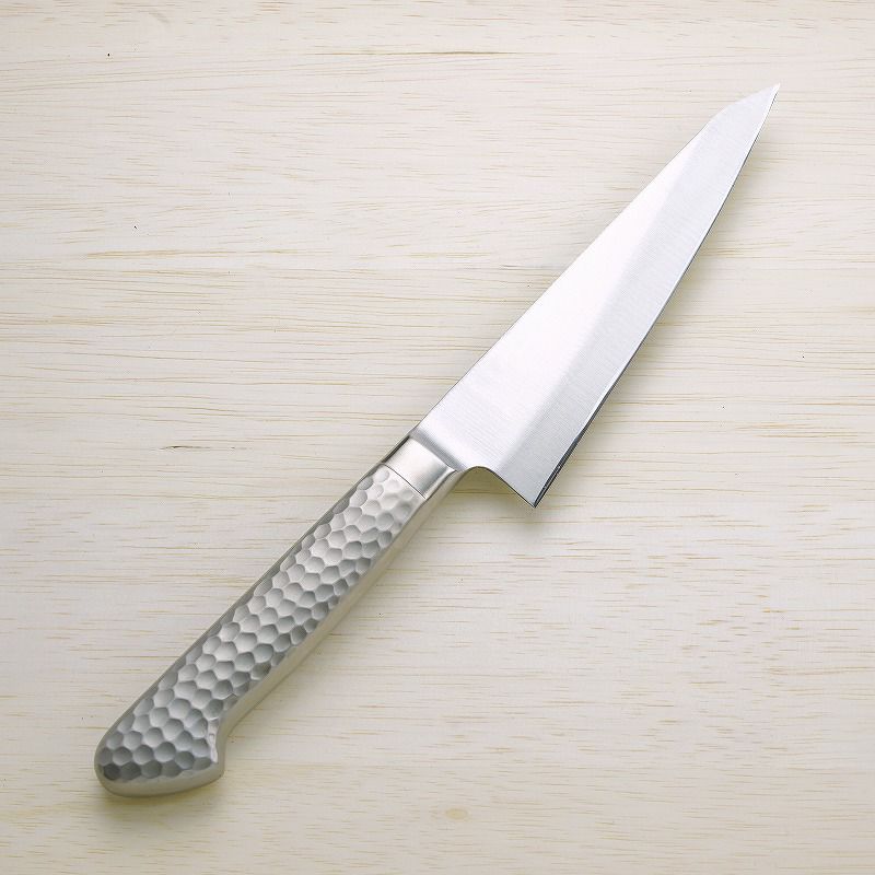 光月作 骨スキ包丁 両刃 150mm モリブデンバナジウム鋼 ステンレス一体型 全体