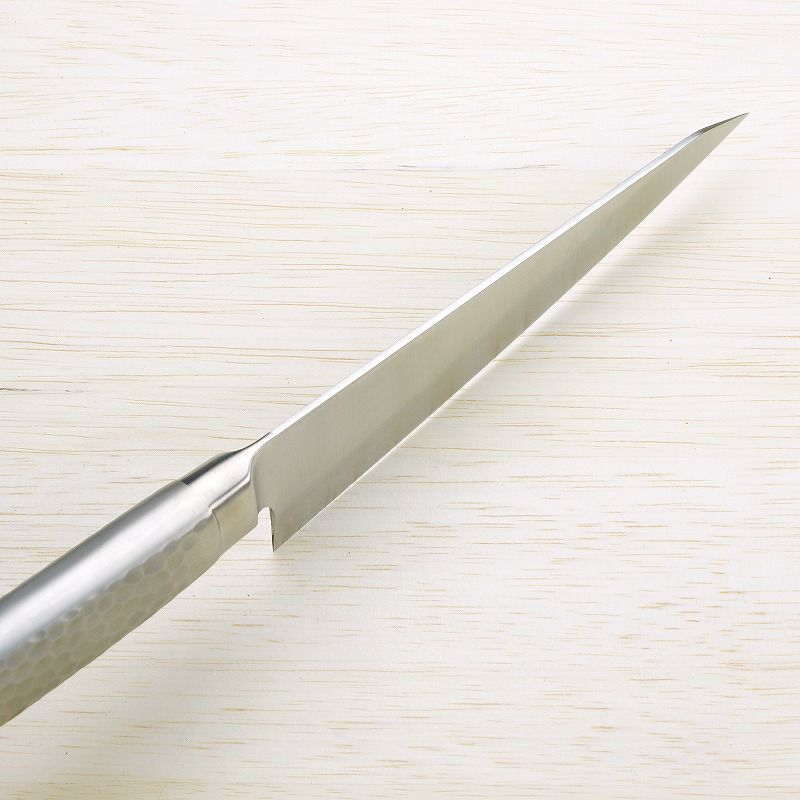 光月作 骨スキ包丁 両刃 150mm モリブデンバナジウム鋼 ステンレス一体型 峰