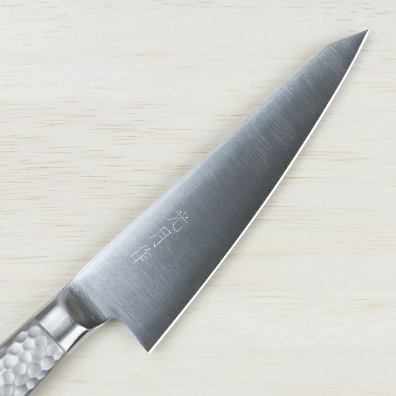 光月作 骨スキ包丁 両刃 150mm モリブデンバナジウム鋼 ステンレス一体型 刃先