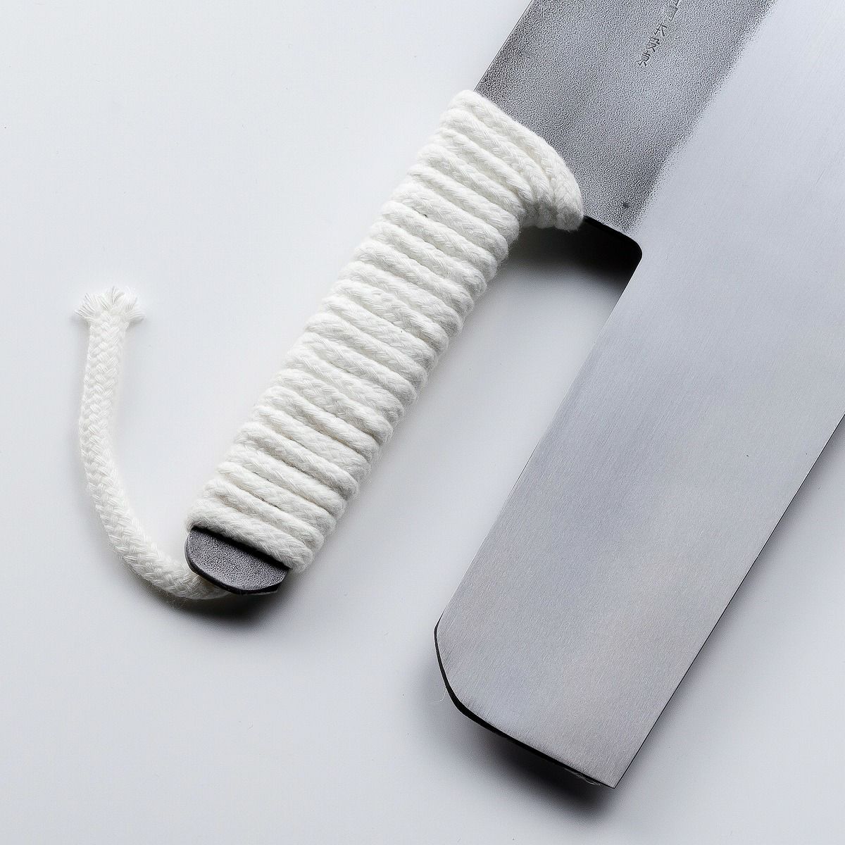 安来青紙鋼 麺切包丁300mm ロープ巻き 本刃付 左利き用 柄