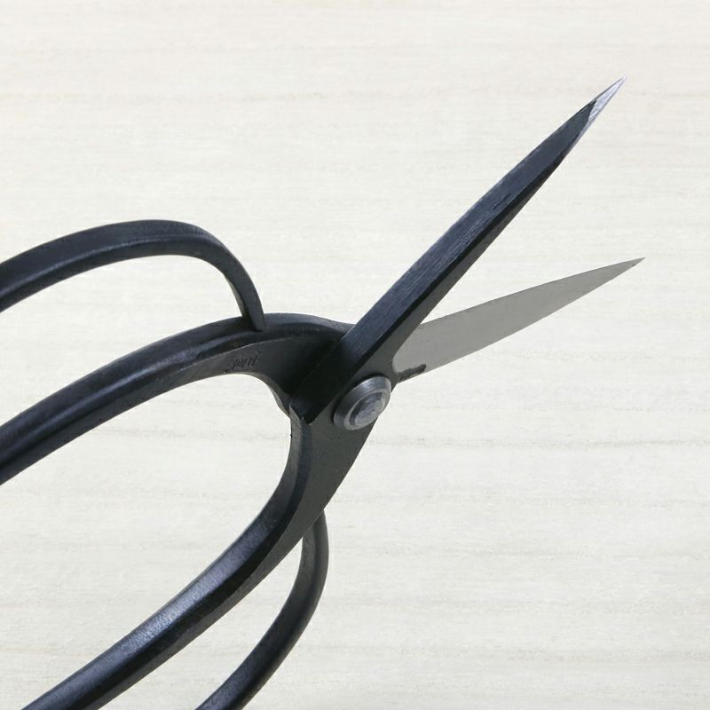 佐保 庭師型鋏 3寸刃 青紙鋼 カシメ止め 総手造り鍛造品 斜め