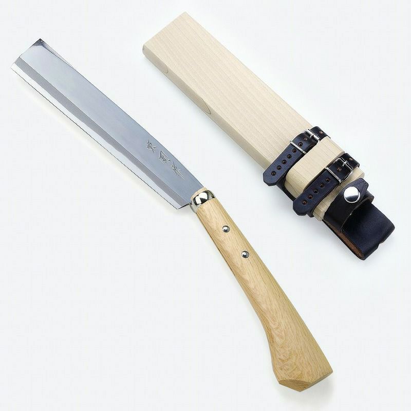 東周作 極上 腰鉈 片刃240mm 細身 左利き用 青紙鋼 鞘付き 本職向け