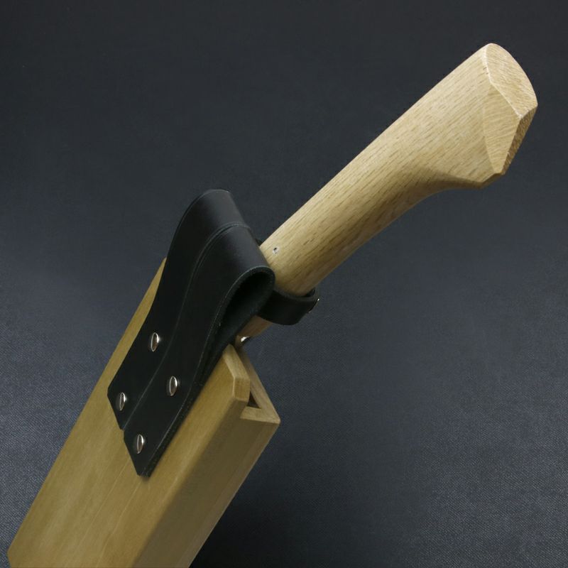 東周作 極上 枝打鉈 改良型500g 青紙鋼 鞘付き 柄