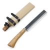 東周作 竹割鉈 両刃180mm 青紙鋼 鞘付き 全体