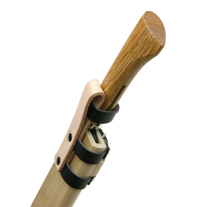 東周作 竹割鉈 両刃210mm 青紙鋼 鞘付き 柄