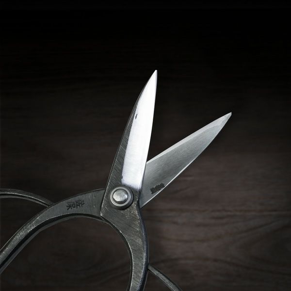 佐保 庭師型鋏 3寸刃 白紙鋼 カシメ止め 総手造り鍛造品 刃先