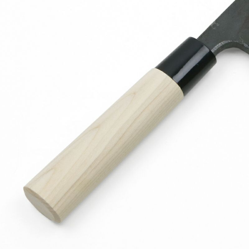 東周作 出刃包丁 両刃 180mm 白紙1号 割込み 黒打ち仕上げ 高級品