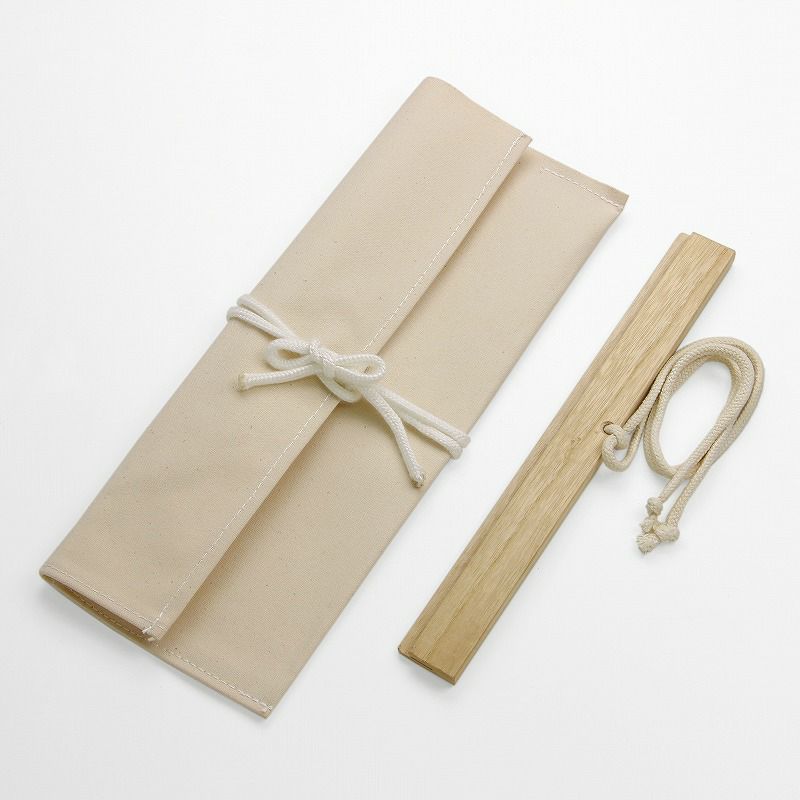 布製包丁巻と木製刃当て