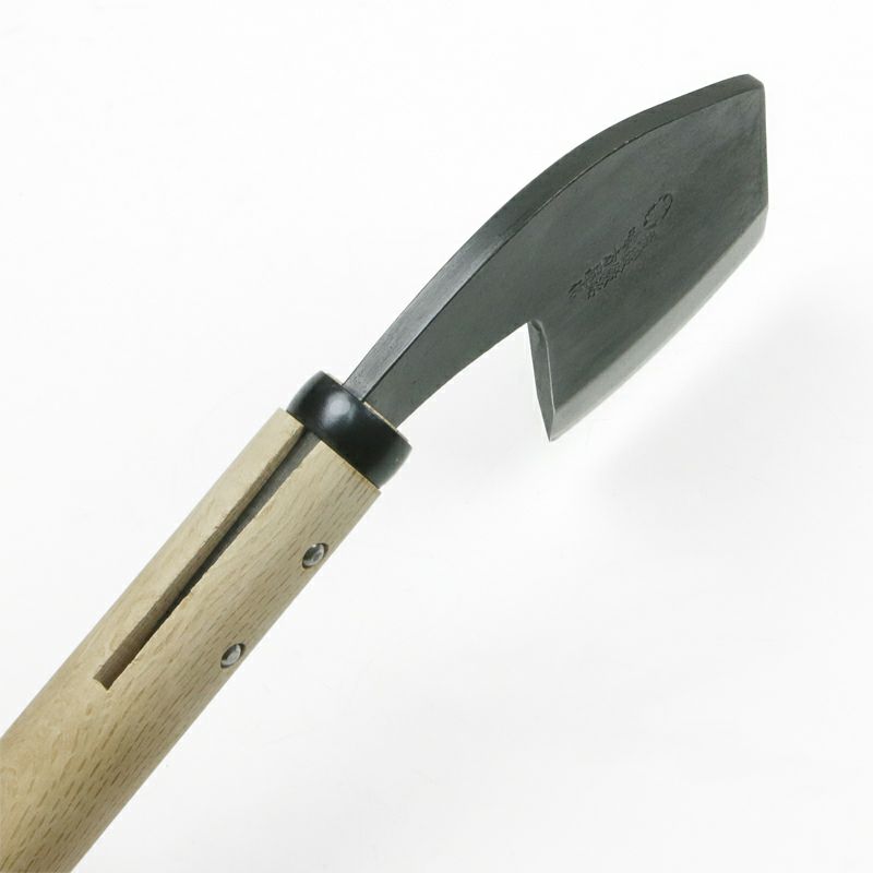 越後鉈鍛冶 味方屋作 両刃首曲り 白樫柄 刃当て付ナタ