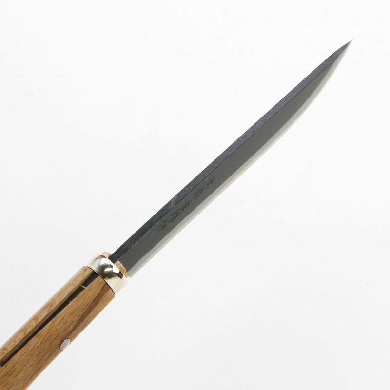 アウトドア用黒打剣ナタ 180mm 青紙鋼 ツバなし 並鞘付き