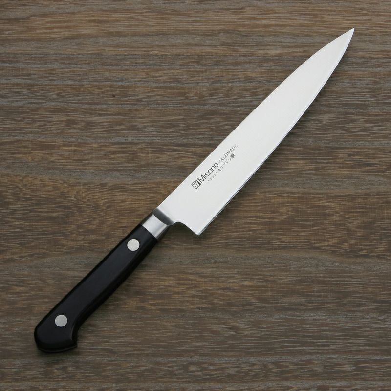 ミソノ ペティナイフ 両刃 150mm モリブデンステンレス 共口金付き 黒合板