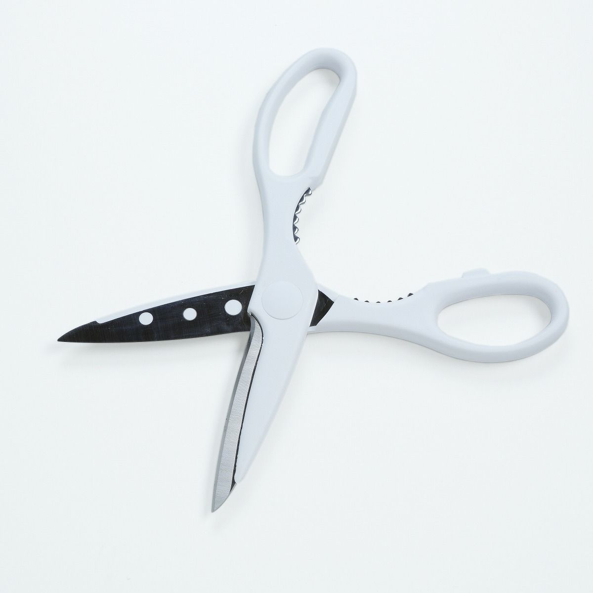 キッチンバサミ ステンレス製 白 抗菌仕様