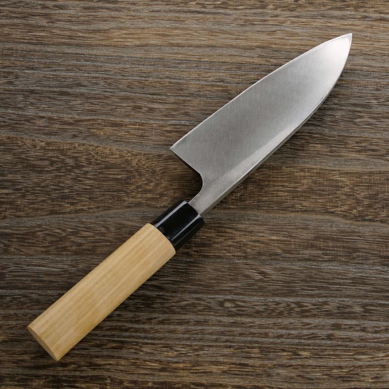 出刃包丁 片刃 165mm 銀三ステンレス 桜柄 一般家庭用