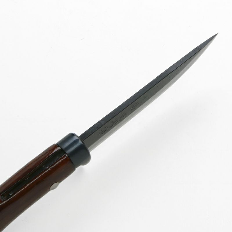 東周作 アウトドア用黒打剣鉈 120mm 白紙鋼 オイルステン仕上げ ケース付き 峰