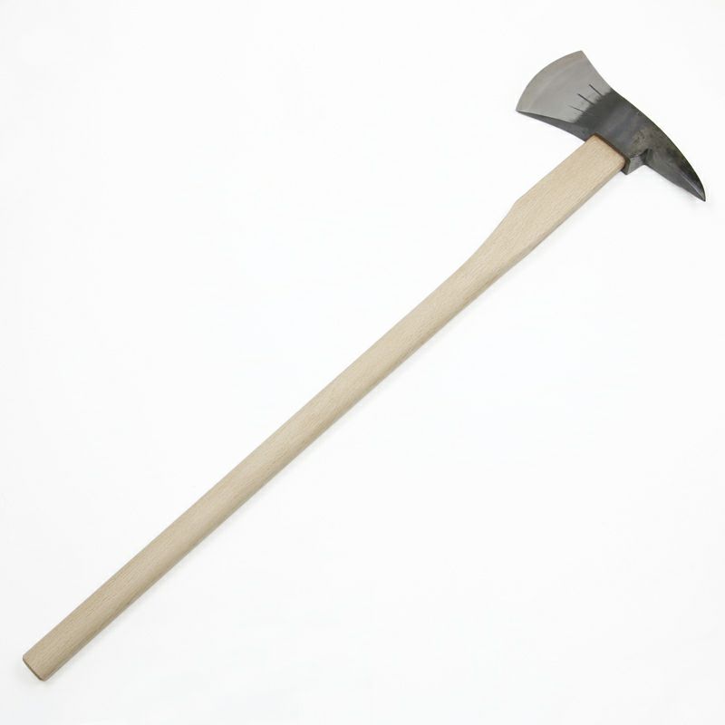 全鋼 ツノ付き消防斧2000ｇ柄付 カバー付き 裏