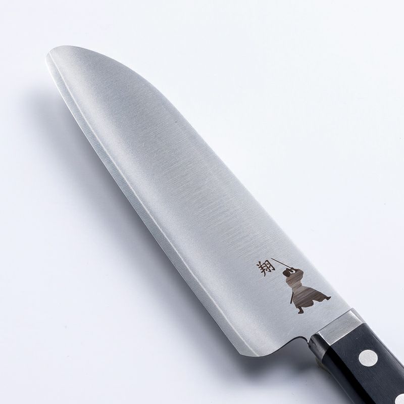 キャンバス 子供包丁 ステンレス 本割込み 口金付き 黒合板柄 刃先