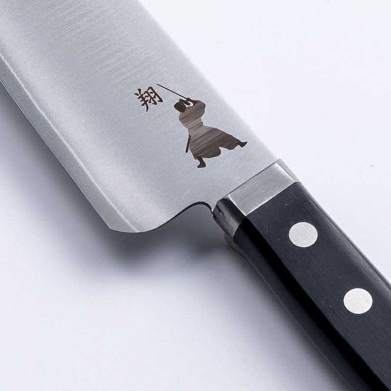 キャンバス 子供包丁 ステンレス 本割込み 口金付き 黒合板柄 デザイン