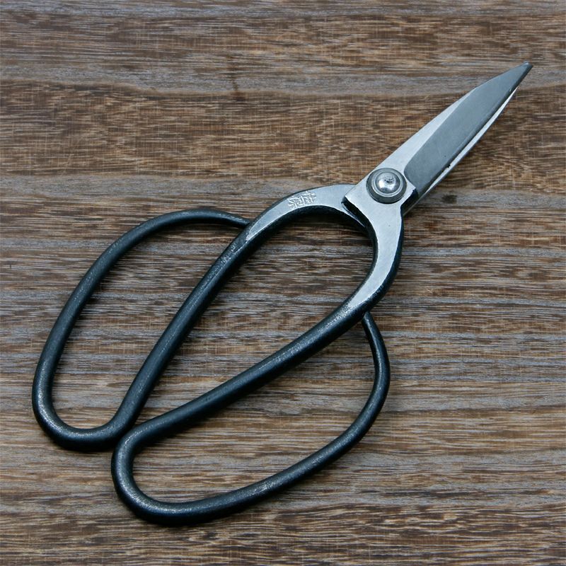 佐保 植木屋鋏 津島型 3寸刃 青紙鋼 カシメ止め 総手造り鍛造品 全体