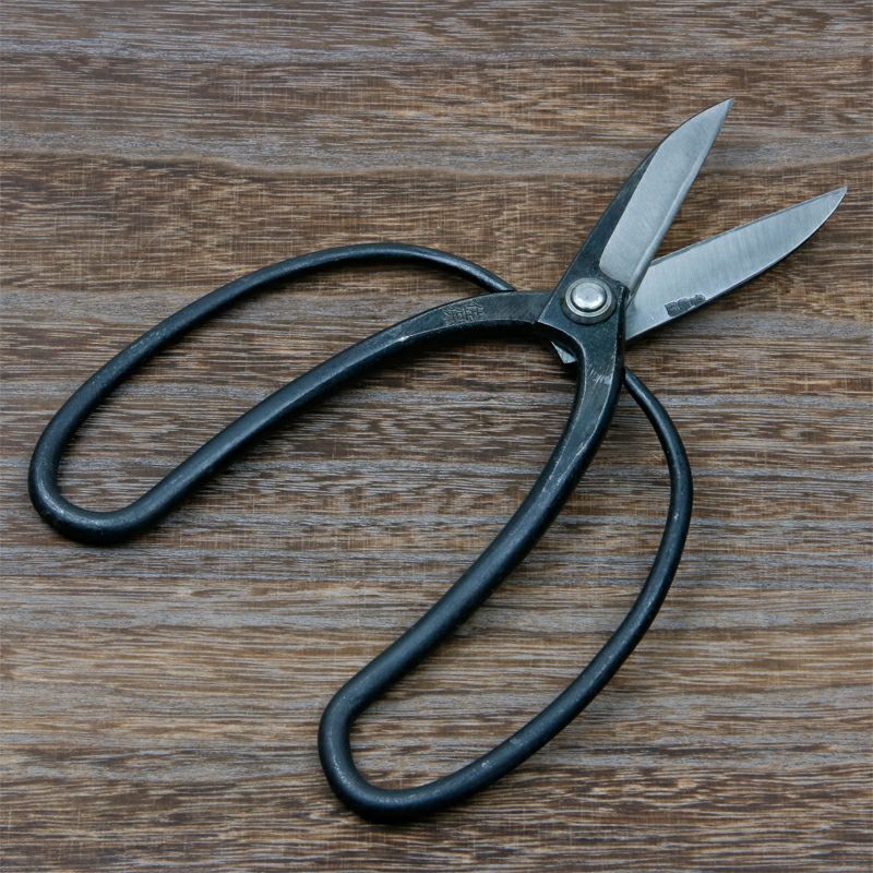 佐保 植木屋鋏 久留米型 2寸8分刃 青紙鋼 カシメ止め 総手造り鍛造品 開き