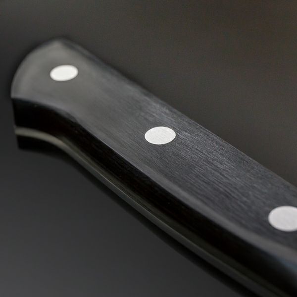 青燕 菜切り包丁 両刃 165mm 青紙スーパー 割込み ステンレス 共口金付き 強化積層木柄