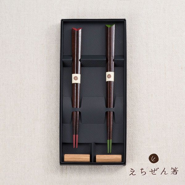 越前漆器 箸置き付 夫婦箸 仲良し ギフト 結婚祝い 内祝い はし 贈り物 厳選 刃物 道具の専門店 ほんまもん 本店
