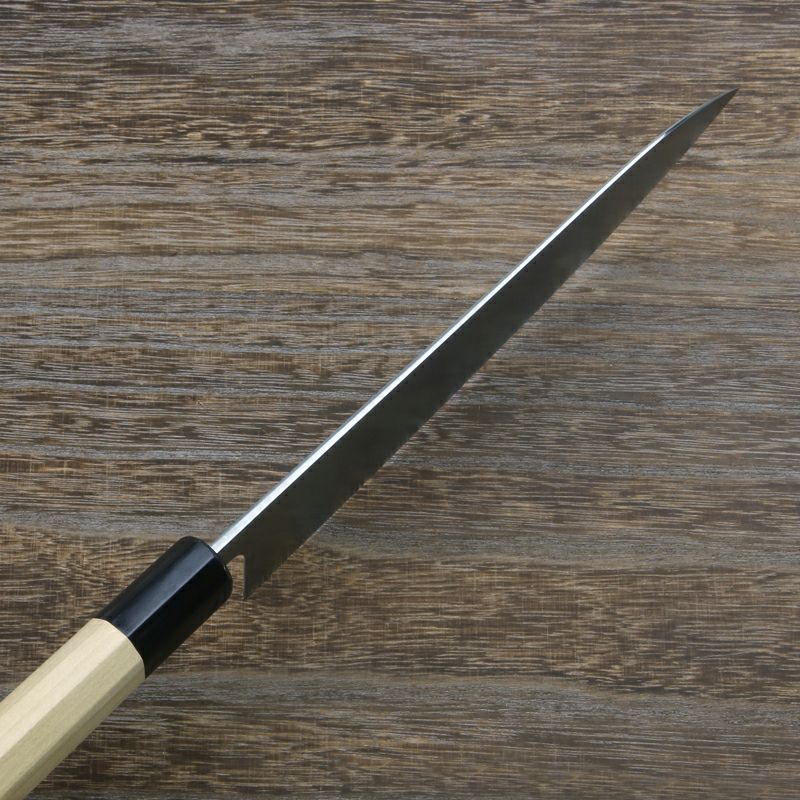 和牛刀 両刃 210mm 粉末ハイスR2 割込み ステンレス 水牛八角柄 木箱入り 鍛造品