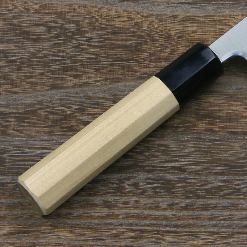 和牛刀 両刃 210mm 粉末ハイスR2 割込み ステンレス 水牛八角柄 木箱入り 鍛造品