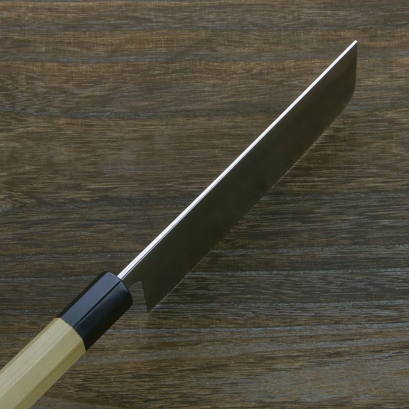 菜切り包丁 両刃 165mm 粉末ハイスR2 割込み ステンレス 水牛八角柄 鍛造品
