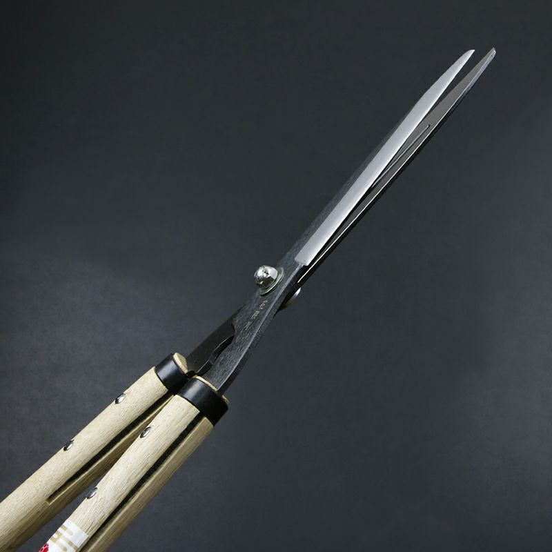 花隈川 刈込鋏 180mm 白紙鋼 鋼付 斜め