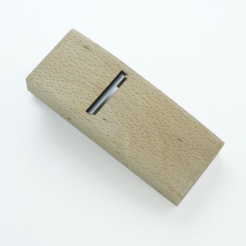 飛鳥 反り鉋 42mm 青紙2号 極軟鉄 白樫5寸5分台 二枚鉋