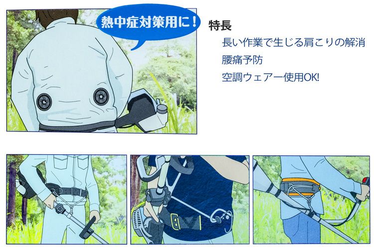 刈払機用 らくらくサポーターDX2　ブラック TS-BBK