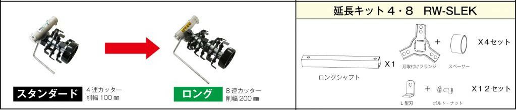 ロータリーウィーダー削り幅交換キットスタンダードからロング RW-LK