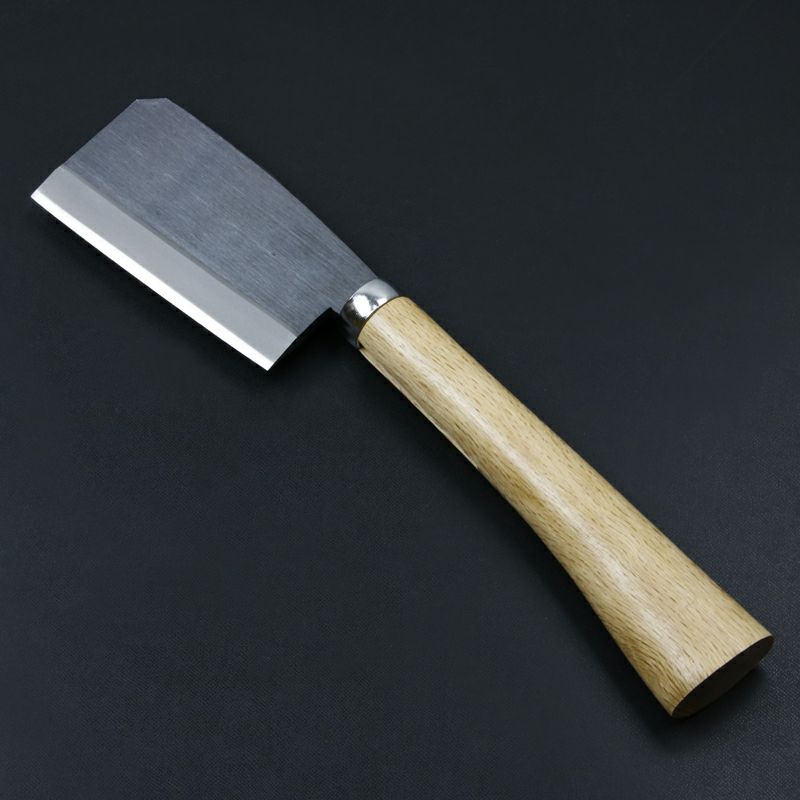 黒打ち厚鉈 東型 両刃135mm 刃当てカバー付き 裏