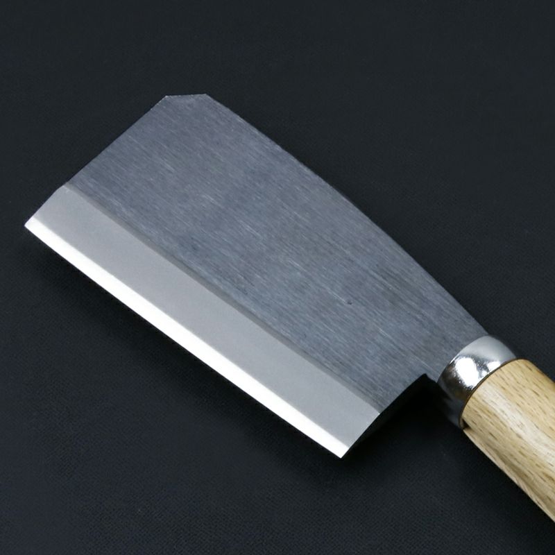 黒打ち厚鉈 東型 両刃135mm 刃当てカバー付き 刃先裏