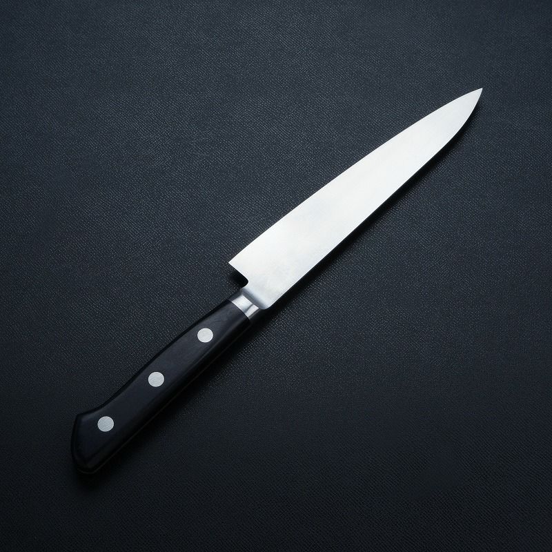 源光金 ペティナイフ 両刃 150mm 日本鋼 共口金付き 黒合板