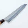 和牛刀 両刃 210mm 銀三ステンレス 割込み 梨地仕上げ 八角ケヤキ柄 刃