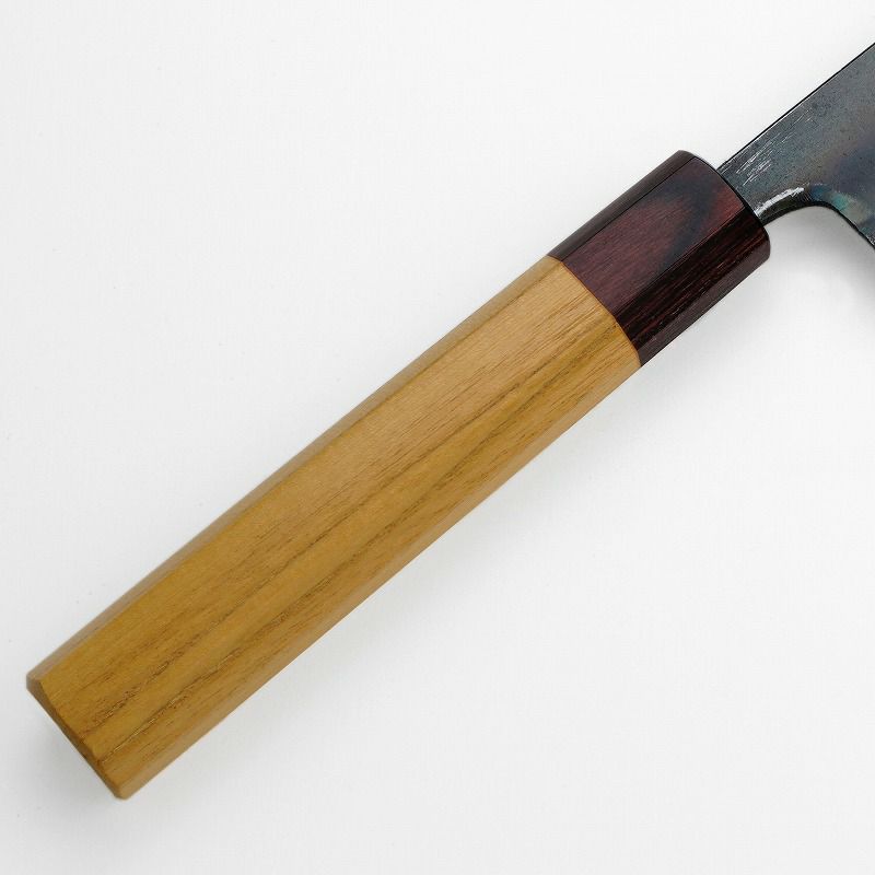 元兼 和牛刀 両刃 240mm 青紙1号 割込み 黒打ち仕上げ ケヤキ柄 鍛造品 土佐打ち刃物