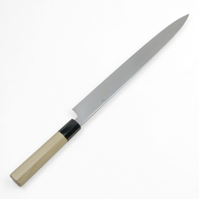 匠元兼 柳刃包丁 片刃 300mm 白紙1号 付け鋼 水牛八角柄 木鞘付 極上品 裏