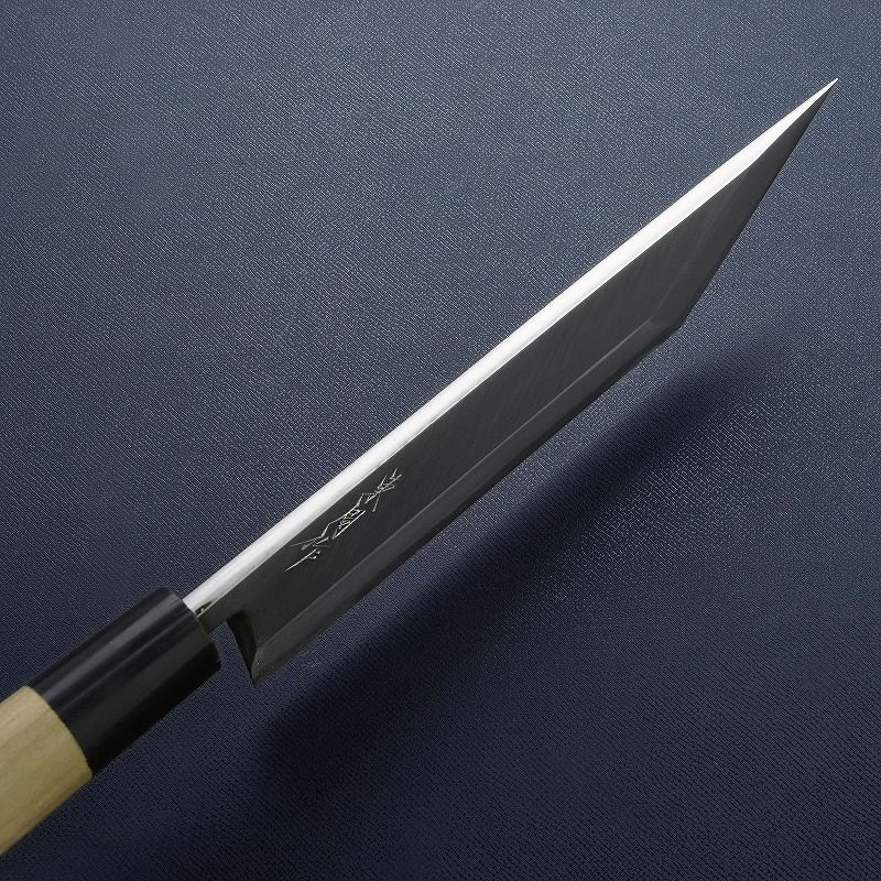 東周作 鰻裂き包丁 片刃 180mm 江戸裂き 関東型 青紙2号 付け鋼 磨き仕上 水牛柄