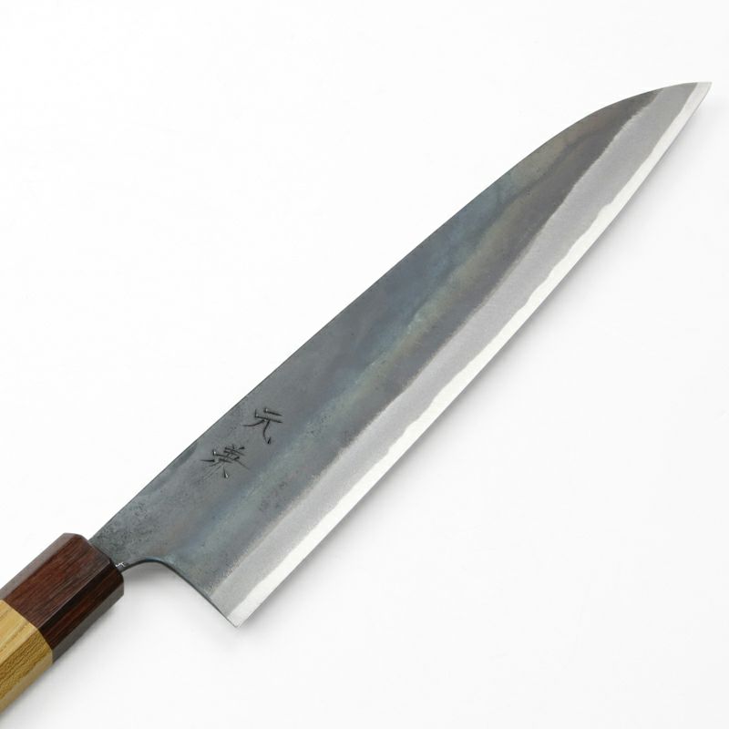 元兼 和牛刀 240mm 両刃 青紙1号 割込み 黒打ち仕上げ ケヤキ柄 極上品 土佐打ち刃物