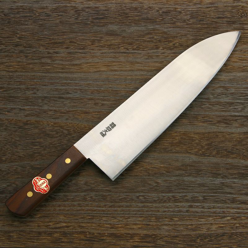 源 助久 牛刀 300mm 巾広 SK鋼 ローズ柄