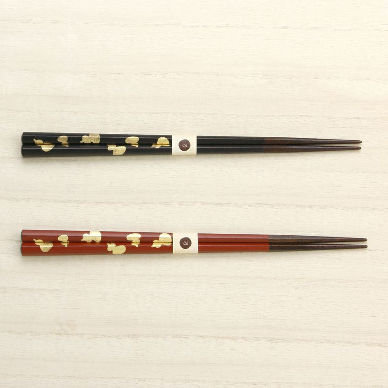 えちぜん箸 夫婦箸 六角金箔六瓢