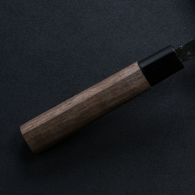 清兼 柳刃包丁 150mm 両刃 青紙スーパー 割込み 黒打ち仕上げ クルミ柄